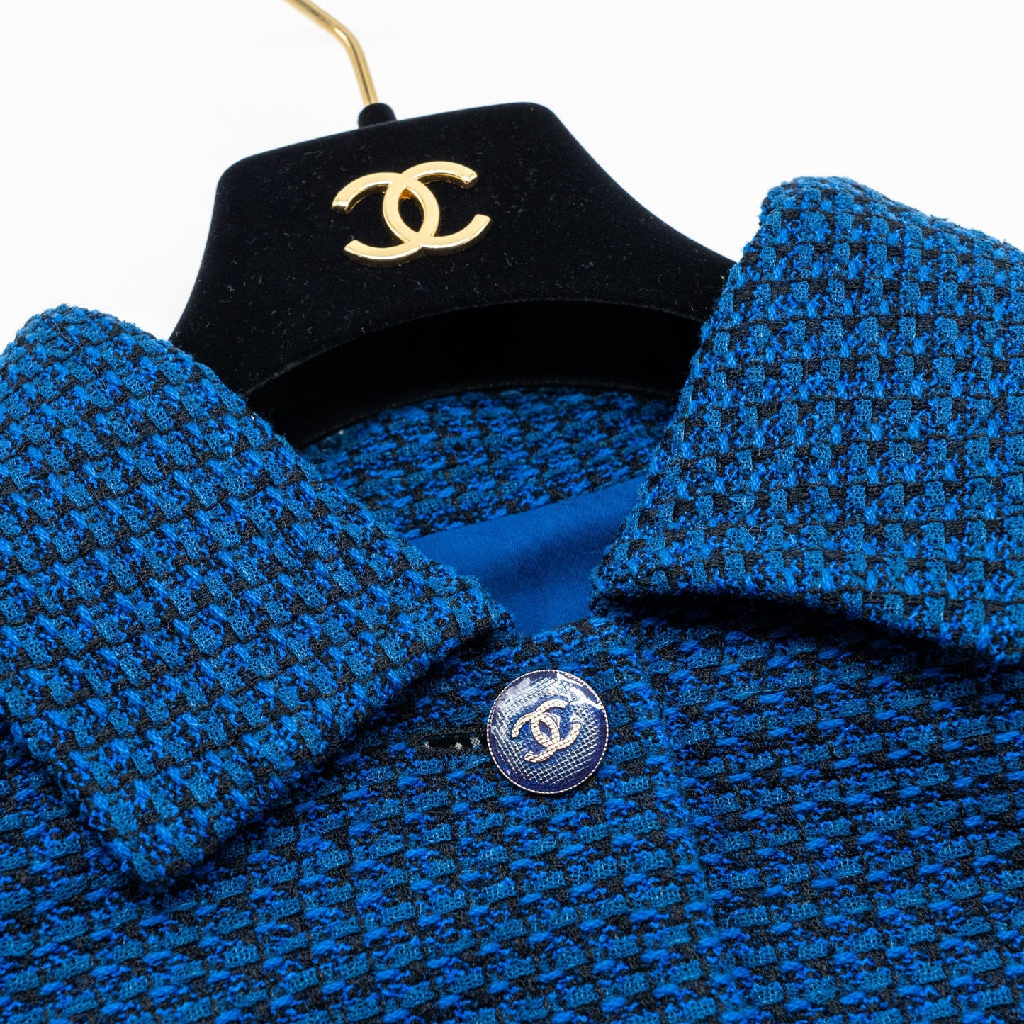 Chanel size 40 22P Blouson jacket cotton/wool/polyamide dark blue