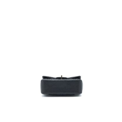 Chanel Top Handle Mini Rectangular Flap Bag Lambskin Black LGHW (Microchip)