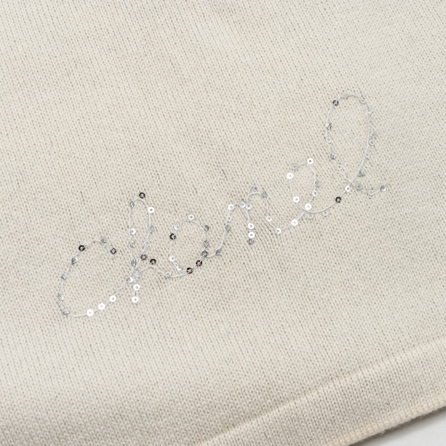 Chanel Letter Muffler/Scarf Cashmere/Polyamide silver/white