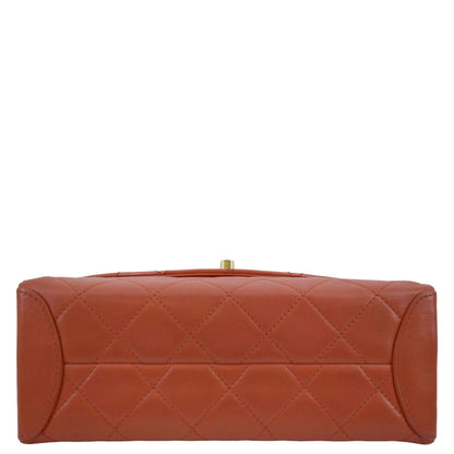 CHANEL Trendy Spirit 28 Top Handle Quilted Leather Shoulder Bag Red