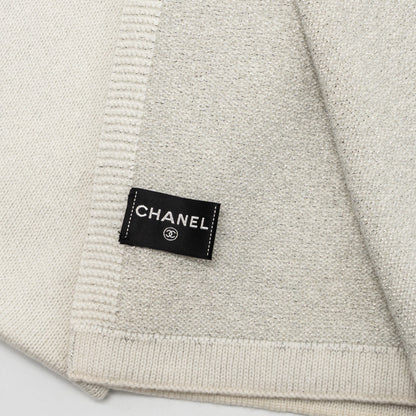 Chanel Letter Muffler/Scarf Cashmere/Polyamide silver/white