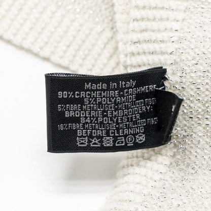 Chanel Letter Muffler/Scarf Cashmere/Polyamide silver/white
