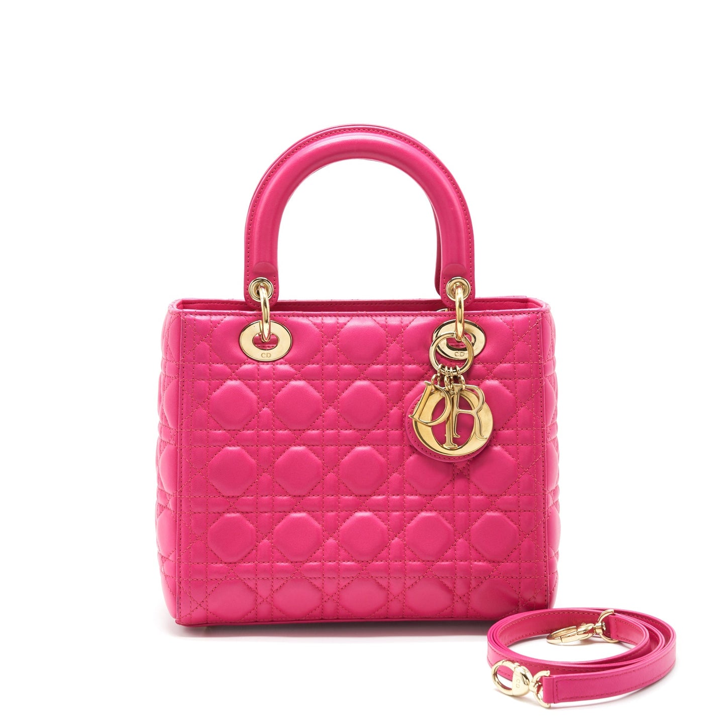 Dior Lady Dior Purse Medium Pink