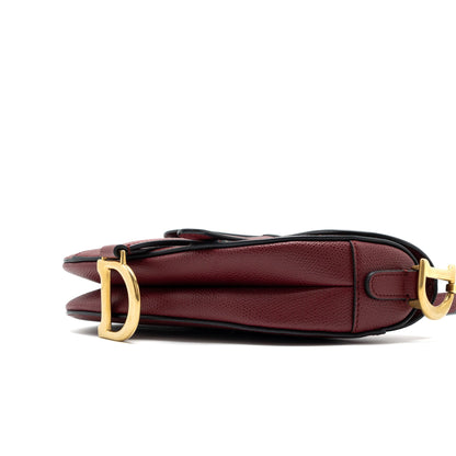 Dior Mini Saddle Purse Grained Calfskin Red