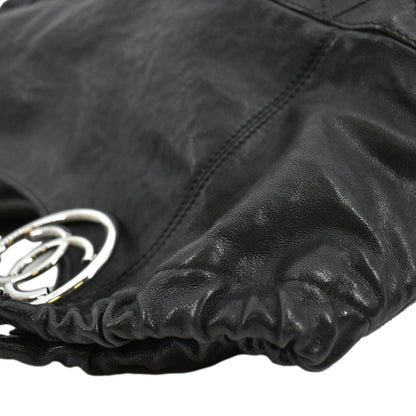 CHANEL Coco Cabas Leather Shoulder Tote Bag Black