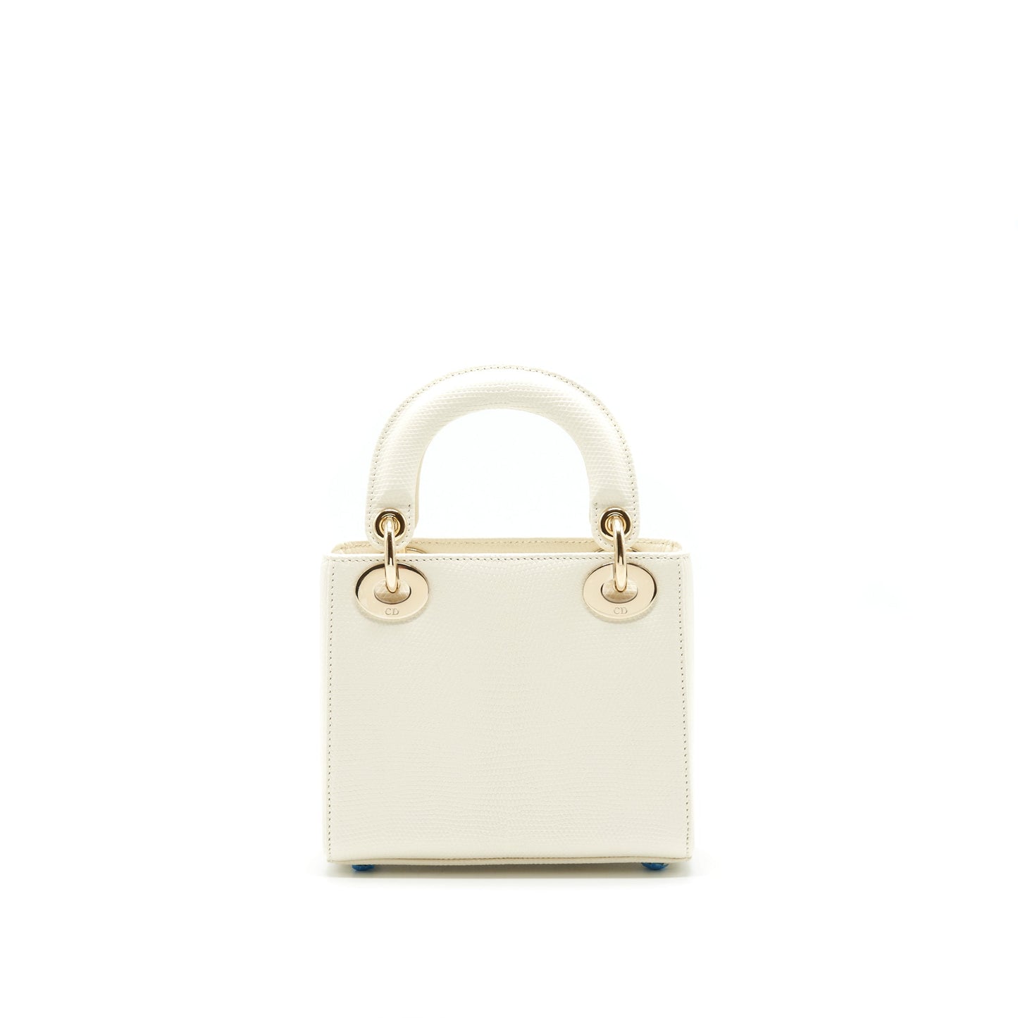 Dior Lizard Mini Lady Dior White
