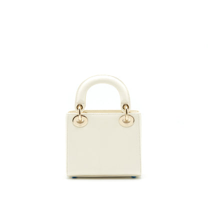 Dior Lizard Mini Lady Dior White