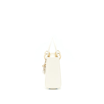 Dior Lizard Mini Lady Dior White