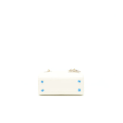 Dior Lizard Mini Lady Dior White