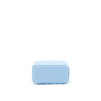 Chanel 22S Pearl Crush Long Vanity With Chain Lambskin Blue GHW