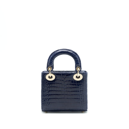 Christian Dior Mini Lady Dior Alligator Oil Blue