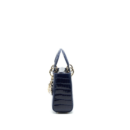 Christian Dior Mini Lady Dior Alligator Oil Blue