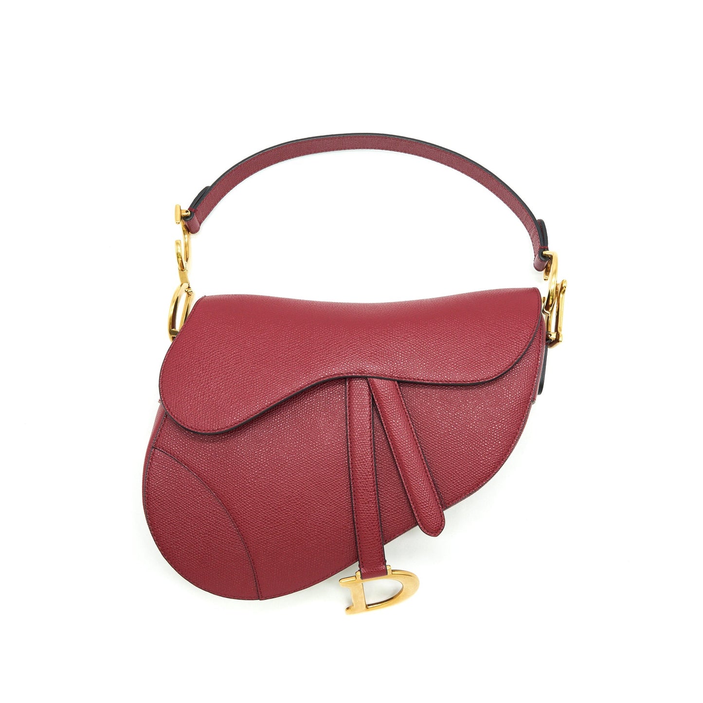 Dior Medium Saddle Purse Grained Calfskin Red