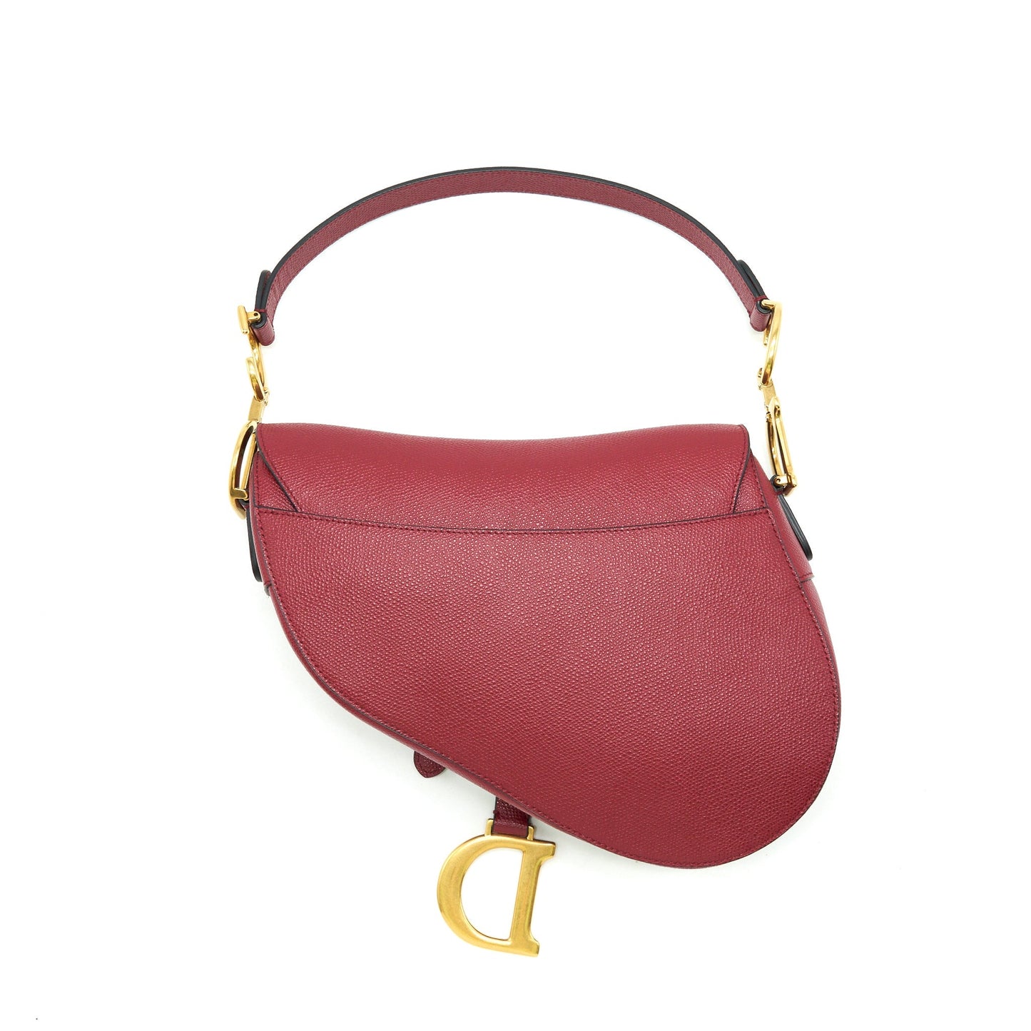 Dior Medium Saddle Purse Grained Calfskin Red