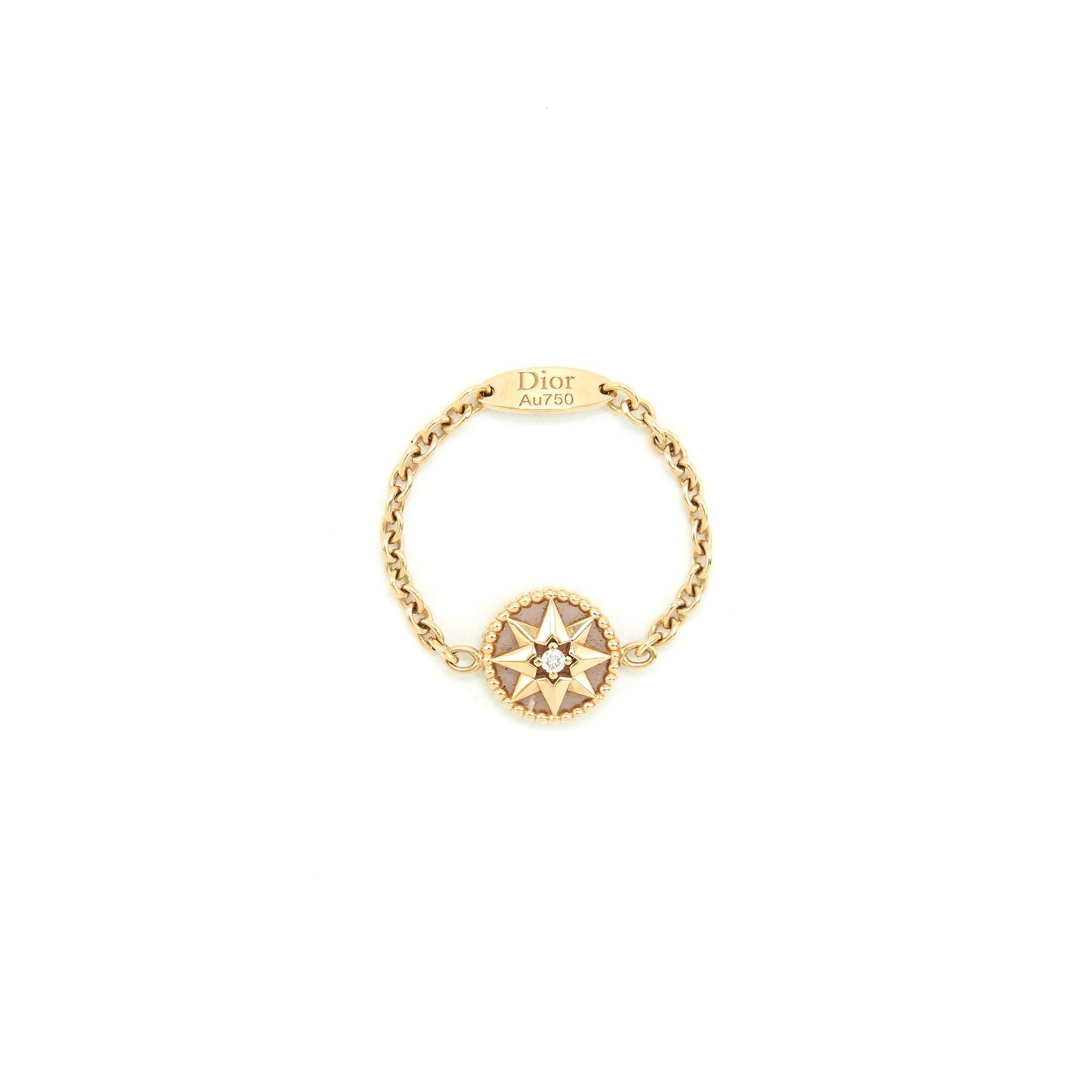Dior size 50 Rose Des Vents Ring , Rose Gold, Dimond and Pink Opal