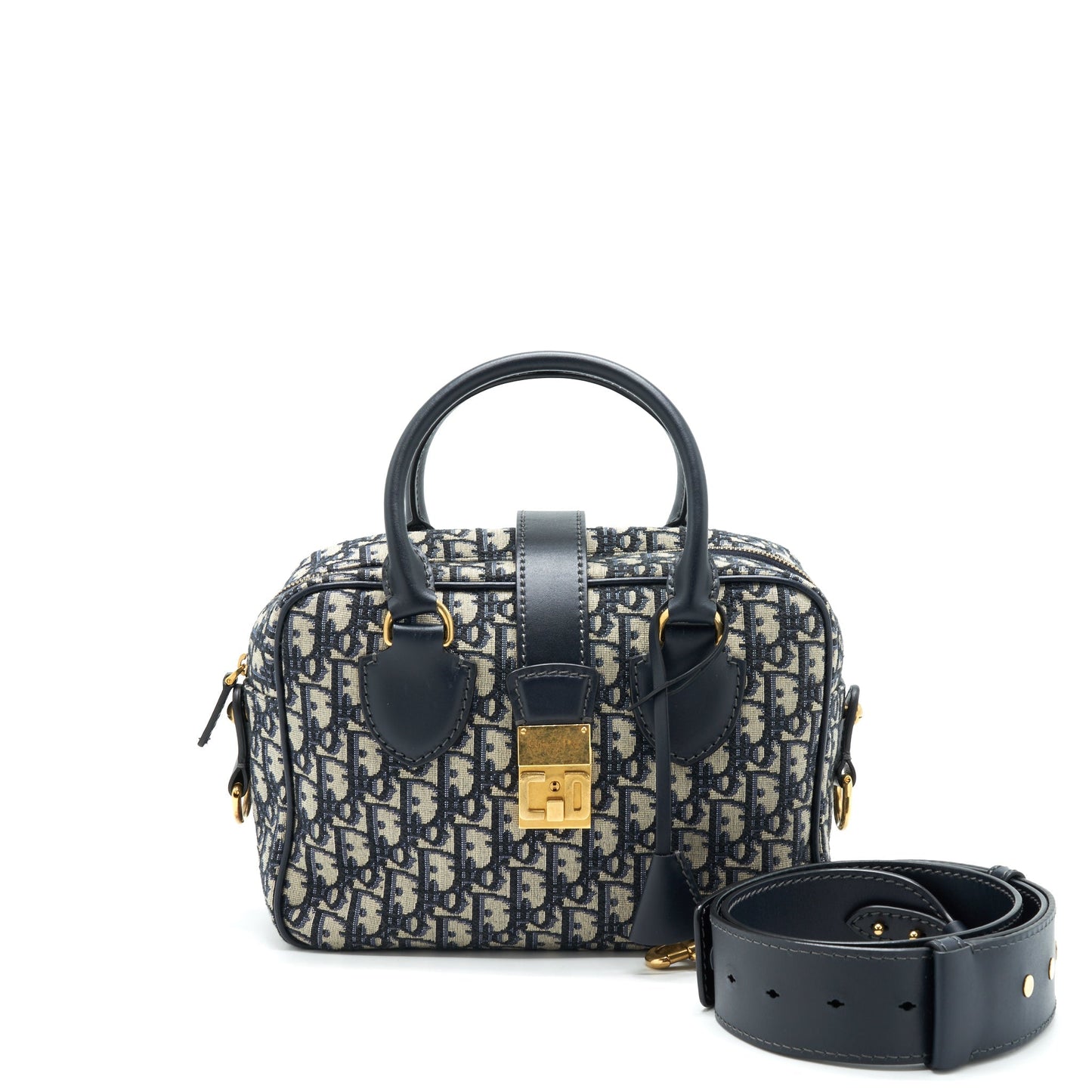 Dior Oblique Collection Blue Monogram Canvas Tote Purse