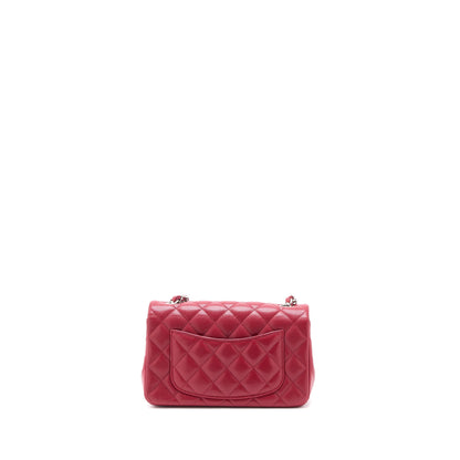 Chanel 18B Classic Mini Rectangular Flap Bag Caviar Dark Pink SHW