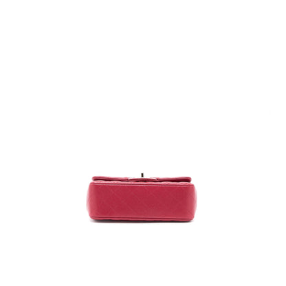 Chanel 18B Classic Mini Rectangular Flap Bag Caviar Dark Pink SHW