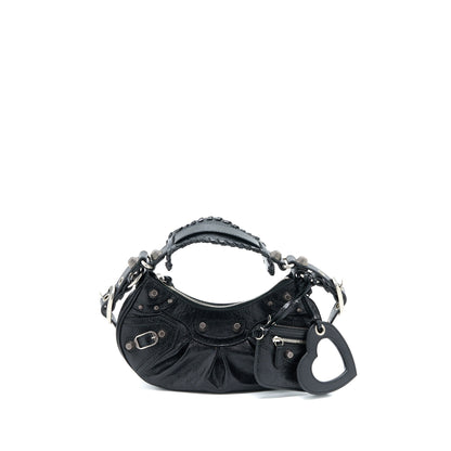 Balenciaga Le Cagole Mini Purse Arena Lambskin Black