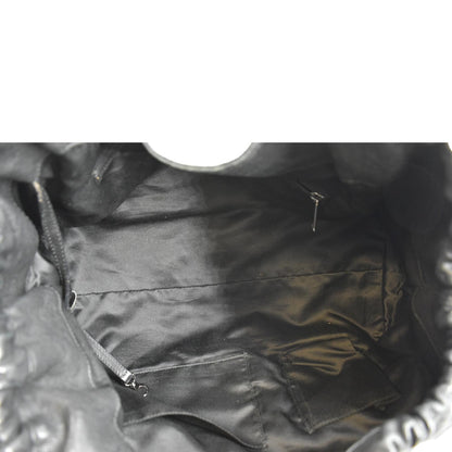 CHANEL Coco Cabas Leather Shoulder Tote Bag Black