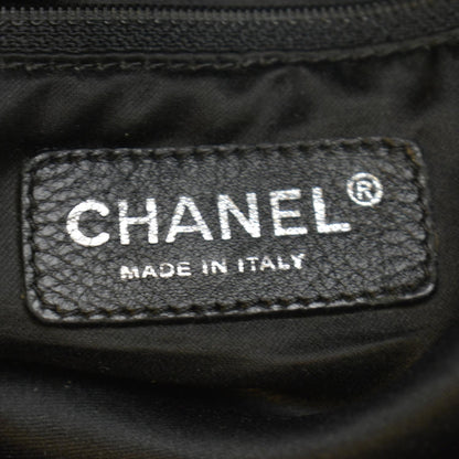 CHANEL Coco Cabas Leather Shoulder Tote Bag Black