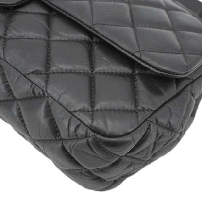 CHANEL 2.55 Reissue Hanger Flap Quilted Leather Crossbody Bag Black