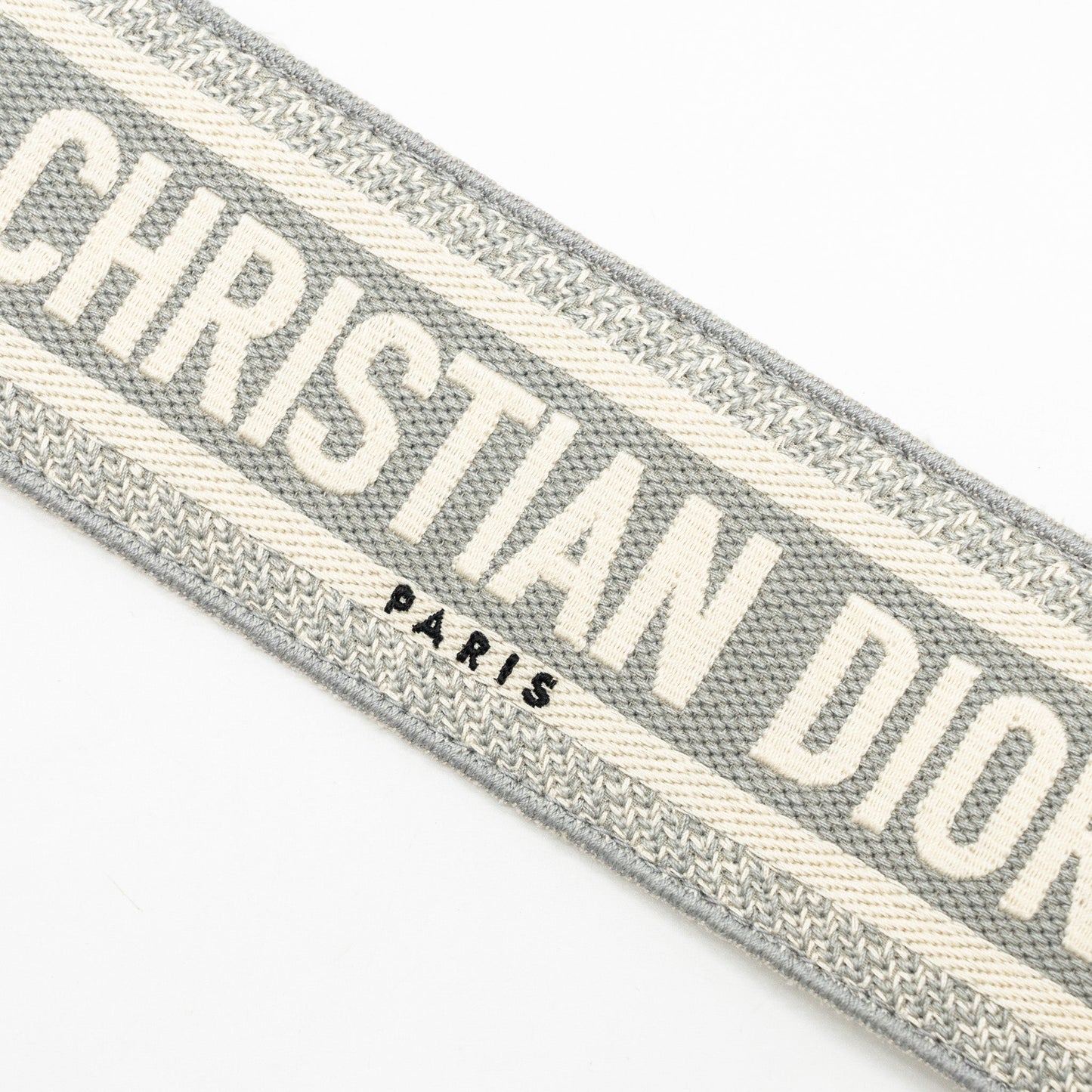 Dior Wide Shoulder Strap Canvas Embroidered Grey