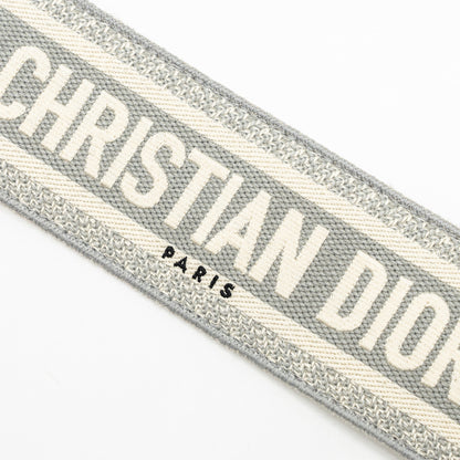 Dior Wide Shoulder Strap Canvas Embroidered Grey