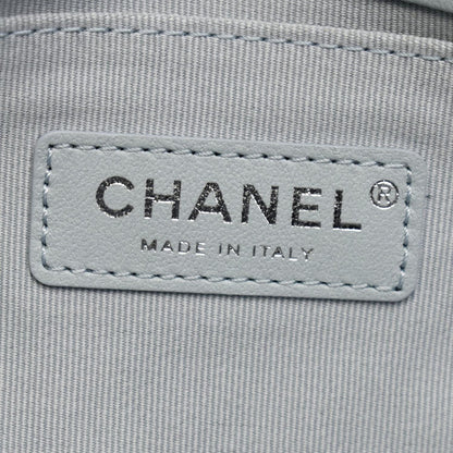 CHANEL Medium Boy Flap Quilted Leather Shoulder Bag Light Blue