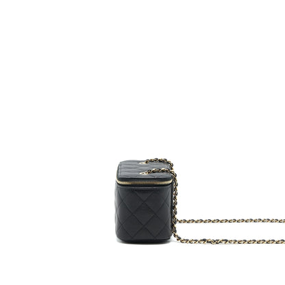 Chanel Caviar Long Vanity With Chain Caviar Black LGHW