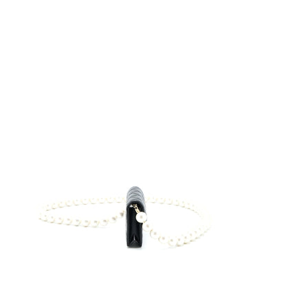 Chanel Mini Flap Bag with Giant Pearl Chain Lambskin Black LGHW