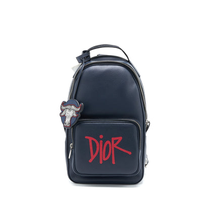 Dior x Stussy Year Of The Ox Sling Purse Calfskin Navy Multicolour