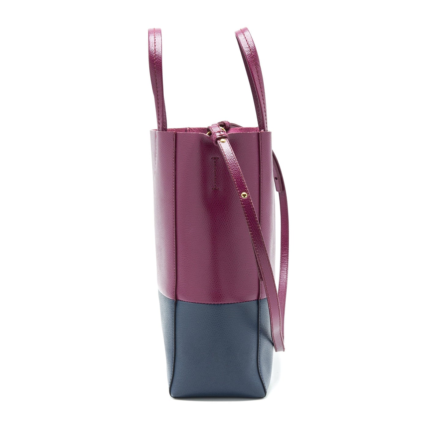 Celine Small Vertical Cabas Purse Plum/Steel blue