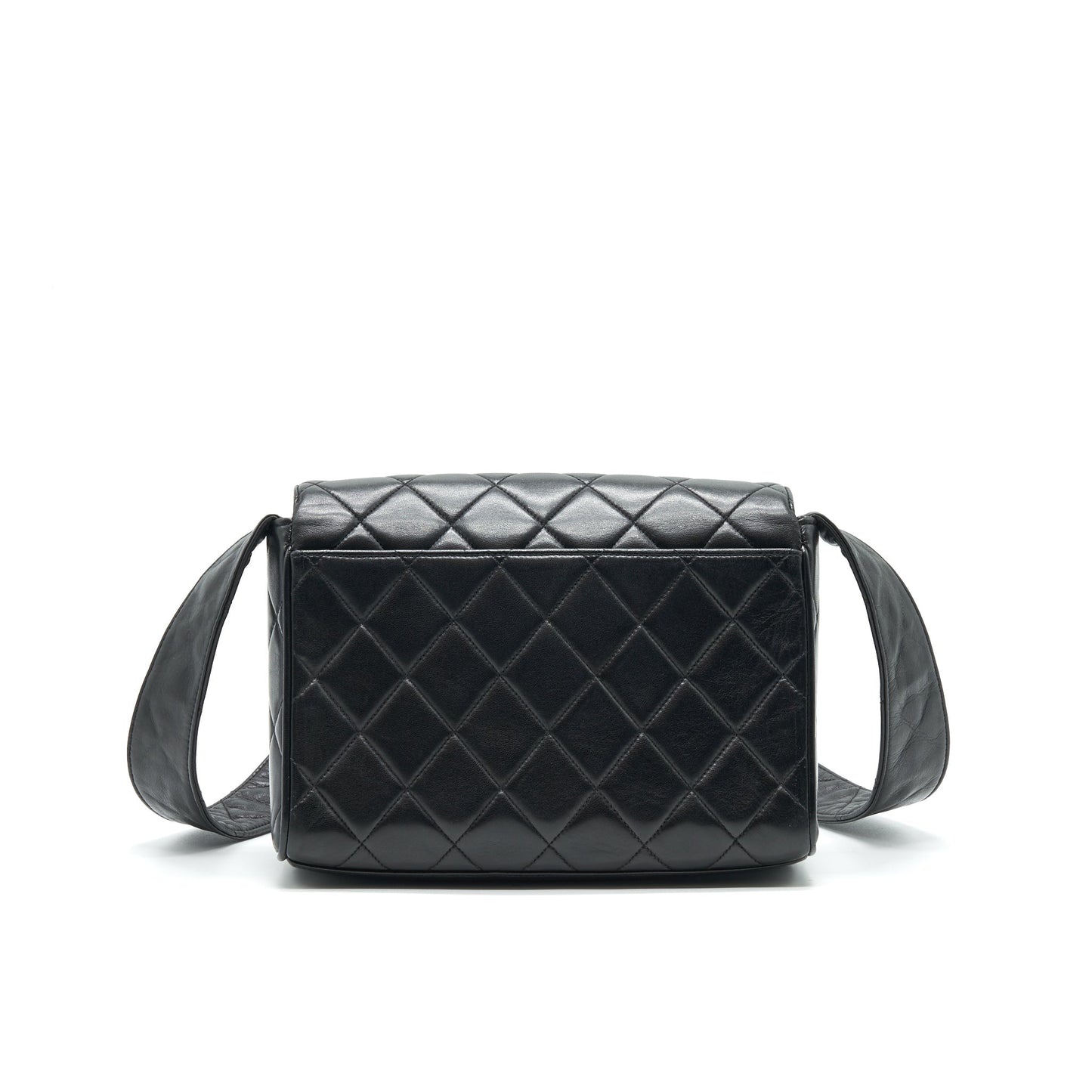 Chanel Vintage CC Logo Flap Bag trap So black