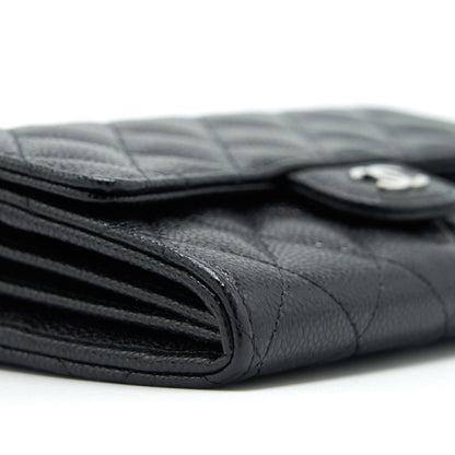 Chanel Flap Wallet Caviar Black SHW
