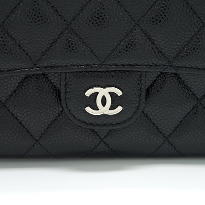 Chanel Flap Wallet Caviar Black SHW