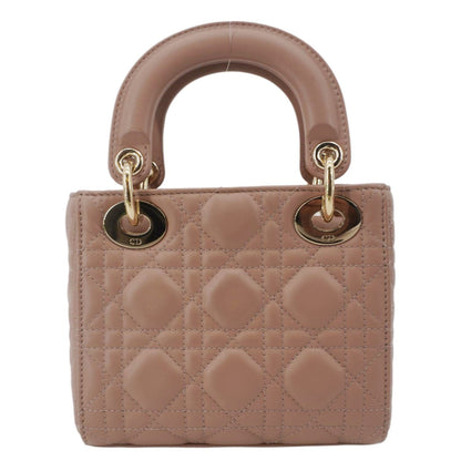 CHRISTIAN DIOR Lady Dior Mini Cannage Leather Crossbody Bag Rose