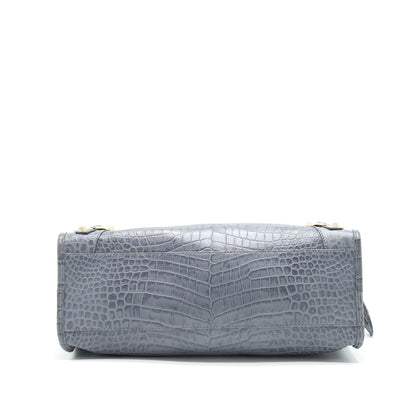 Balenciaga Medium Embossed Calfskin Purse in Grey
