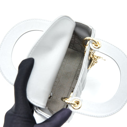 CHRISTIAN DIOR MINI LADY DIOR LIGHT GREY