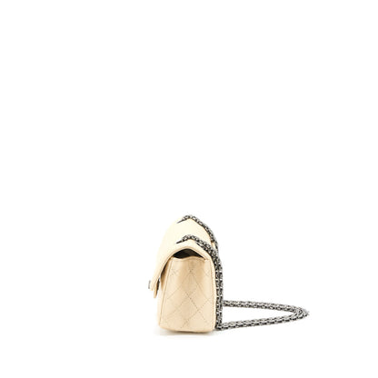 Chanel 2.55 Mini Reissue Flap Bag Lambskin Light Beige Ruthenium Hardware