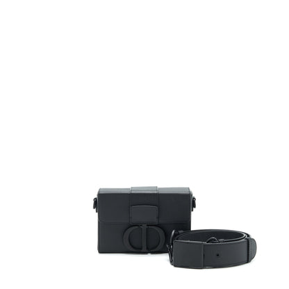 Dior 30 Montaigne Box Purse in Grained Calfskin So Black