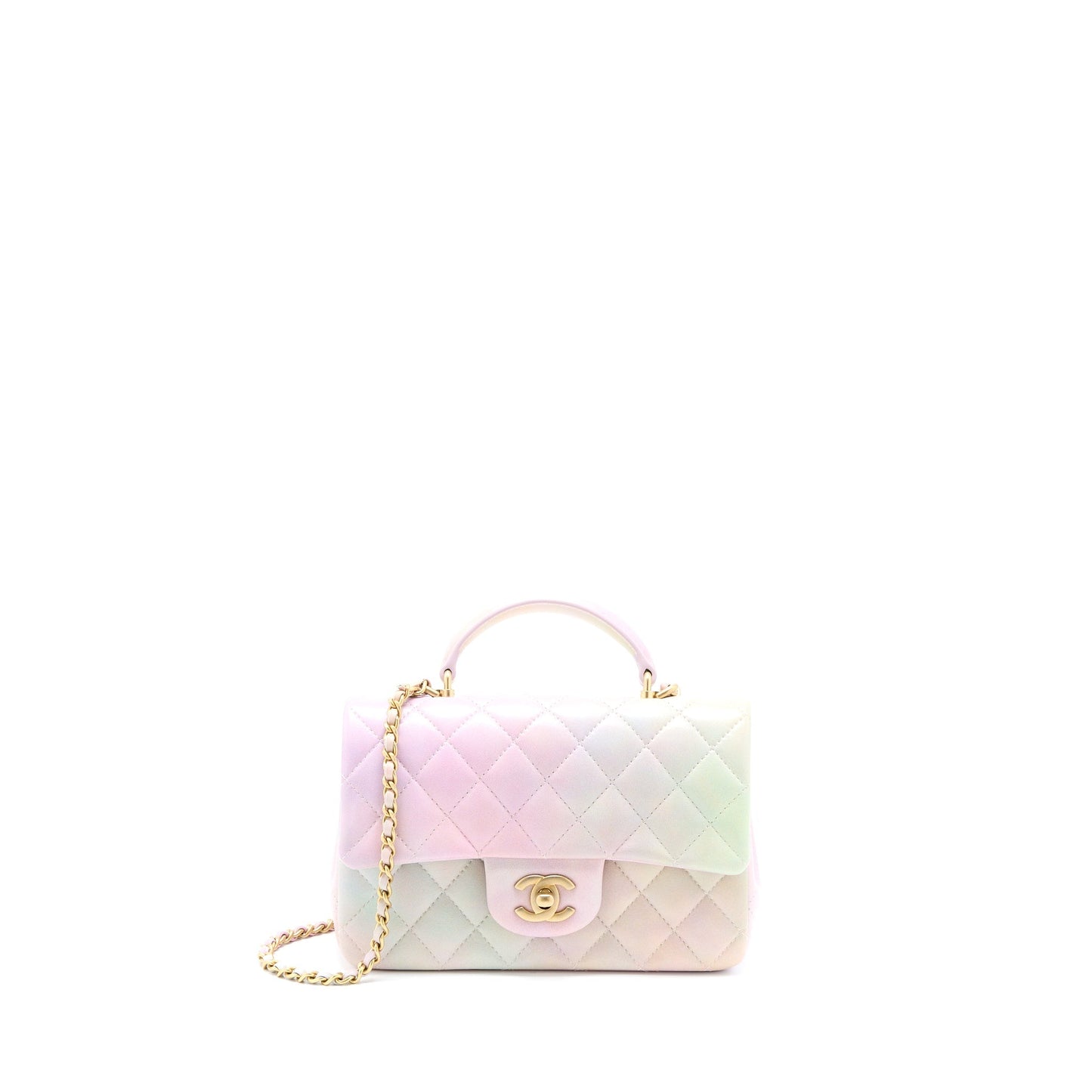 Chanel Top Handle Mini Rectangular Flap OmbrÃ© Multicolour Lambskin GHW (Microchip)