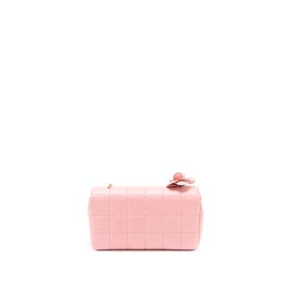 Chanel Camellia Mini Flap Bag Lambskin Pink GHW