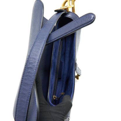 Christian Dior Medium Saddle Purse Indigo Blue
