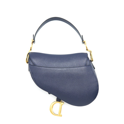 Christian Dior Medium Saddle Purse Indigo Blue