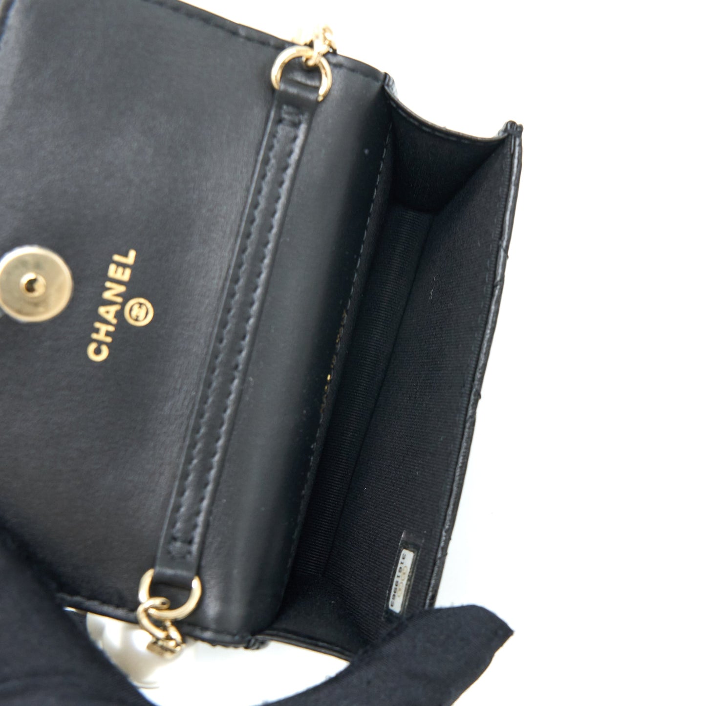 Chanel Mini Flap Bag with Giant Pearl Chain Lambskin Black LGHW