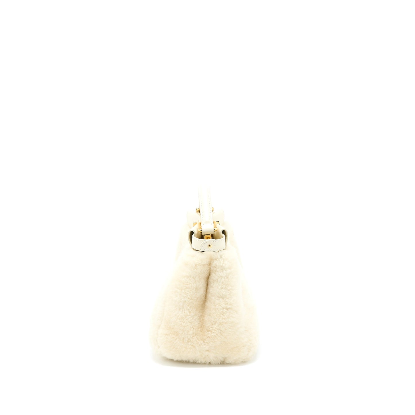 Fendi Mini Peekaboo Purse Montone Liscio Lambskin White