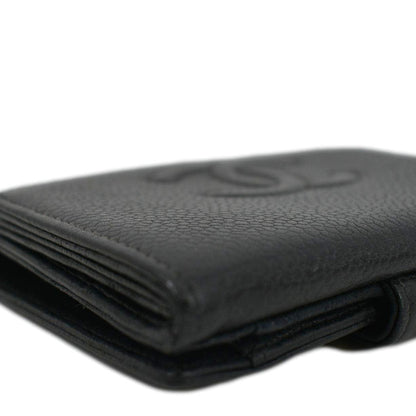 CHANEL Timeless CC Flap Caviar Leather Wallet Black