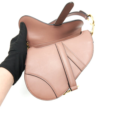 Dior Small Saddle Bag Rose Taupe GHW