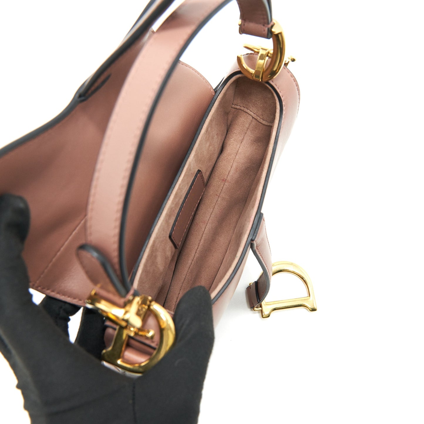Dior Small Saddle Bag Rose Taupe GHW